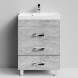 Тумба Орландо 60 напольный, Горный камень ПВХ 57807 Vodok с раковиной в комплекте