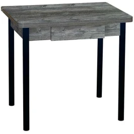 Эко 80х60 стол обеденный раскладной с ящиком / пасадена/черный