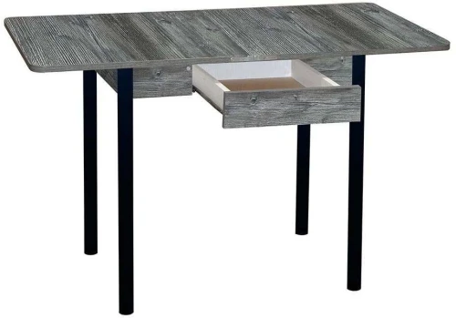 Эко 80х60 стол обеденный раскладной с ящиком / пасадена/черный