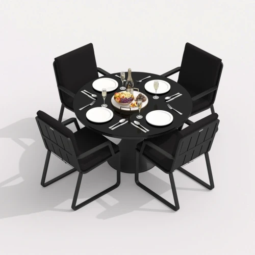 Стол круглый обеденный DIVA карбон