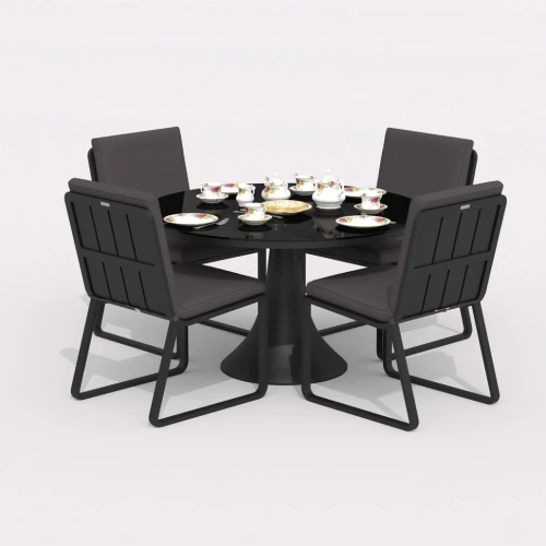 Стол круглый обеденный DIVA карбон