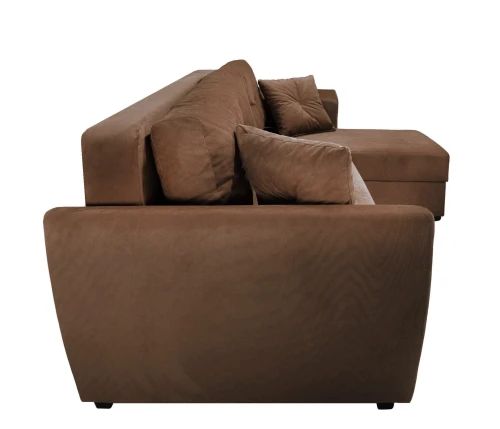 Диван угловой Амстердам велюр коричневый 160
