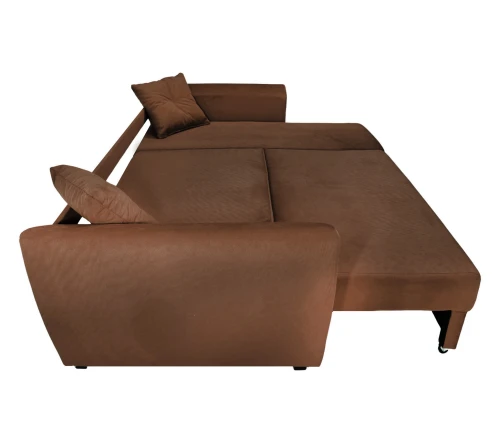 Диван угловой Амстердам велюр коричневый 160