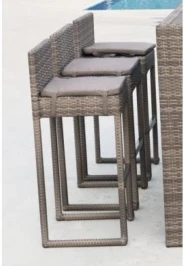 Плетеный барный стул Y390G-W78 Grey Плетеный барный стул Y390G-W78 Grey