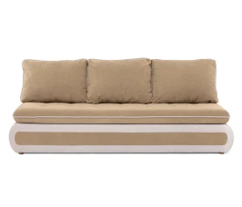 Диван прямой, еврокнижка "Оскар" 144, велюр бежевый, ППУ