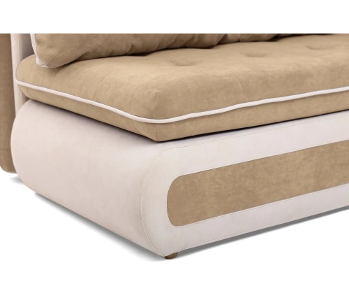 Диван прямой, еврокнижка "Оскар" 144, велюр бежевый, ППУ