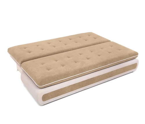 Диван прямой, еврокнижка "Оскар" 144, велюр бежевый, ППУ