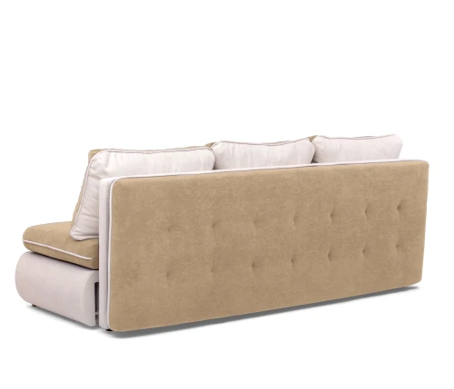 Диван прямой, еврокнижка "Оскар" 144, велюр бежевый, ППУ