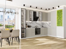 Кухонный гарнитур Квадро-04 Кашемир-Белый