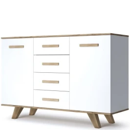 Комод Вега Скандинавия 135, белый глянец