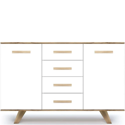 Комод Вега Скандинавия 135, белый глянец