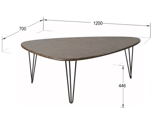 Стол журнальный Престон браун/черный