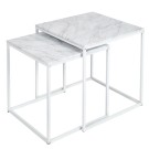 Стол журнальный МеталлАрт М002 белый мрамор/белый