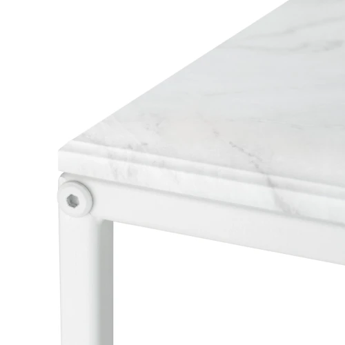 Стол журнальный МеталлАрт М002 белый мрамор/белый