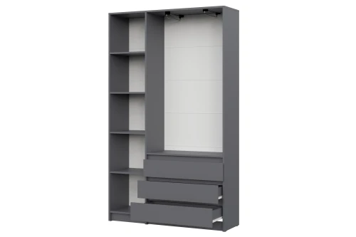 Шкаф трехстворчатый Бали, Графит серый