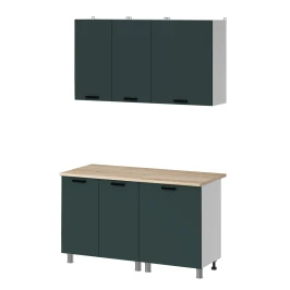 МК Аленушка 1,4м Лаванда Изумруд,скоба черный,сонома