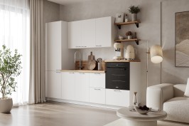 Готовая кухня КГ 2550 ПВХ, Белый софт матовый Арника РМ в.7