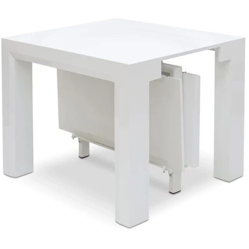 Стол-консоль (трансформер) В2307-1 белый лак (хранение вставок внутри стола)
