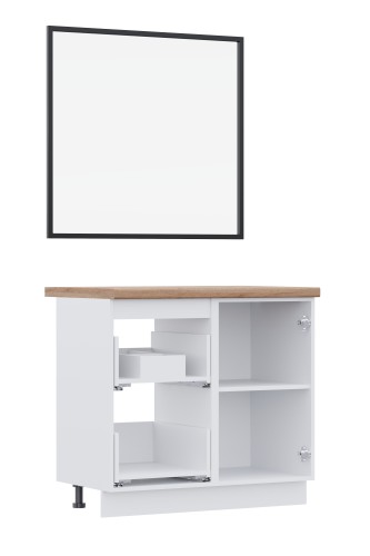 ВГ 900 Ежевика/Белый гладкий Арника РМ (со столешницей) в.2