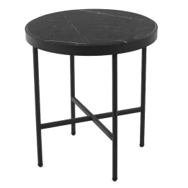 Стол журнальный МеталлАрт М011 МАЛЫЙ черный мрамор/черный