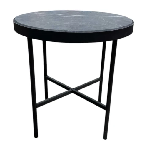 Стол журнальный МеталлАрт М011 МАЛЫЙ черный мрамор/черный