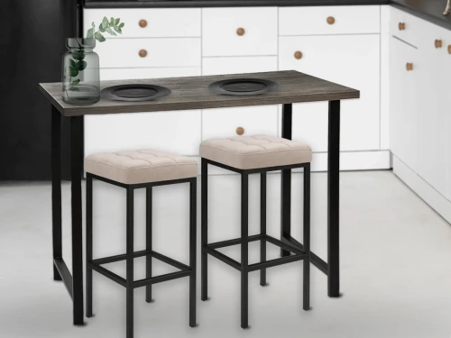 Стул «Камелот» ДП 2-07, велюр «Канди крем», каркас черный матовый