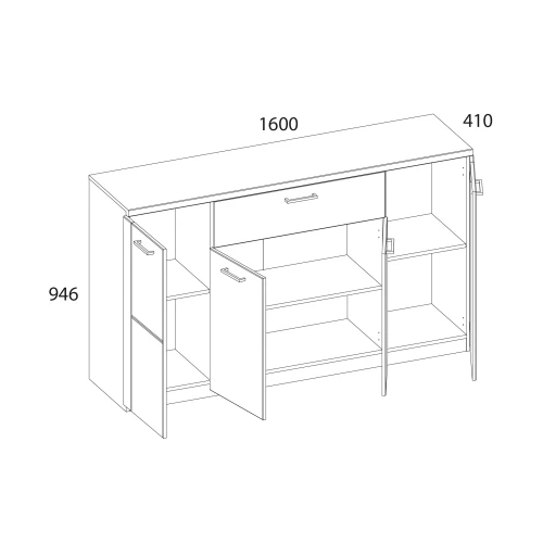 DOORSET, Тумба 4D1S. Цвет ДУБ НАВАРРА