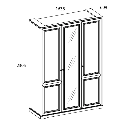 TOSCANA NEW, Шкаф 3DG Z. Цвет ПЕРСИДСКИЙ ЖЕМЧУГ/КАНЬОН