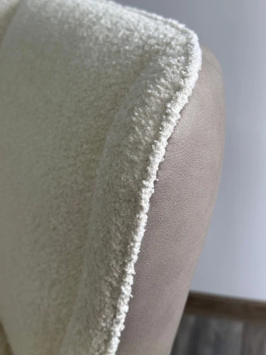 Стул VOLCANO Белый Wales-101, ткань / светло-бежевый Maison 09, экокожа/  черный каркас, DISAUR