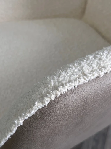 Стул VOLCANO Белый Wales-101, ткань / светло-бежевый Maison 09, экокожа/  черный каркас, DISAUR