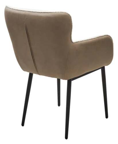 Стул VOLCANO Белый Wales-101, ткань / светло-бежевый Maison 09, экокожа/  черный каркас, DISAUR