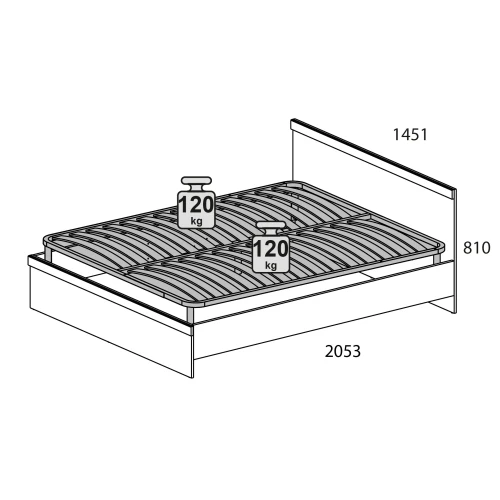 Кровать 140, OSKAR , цвет дуб Санремо