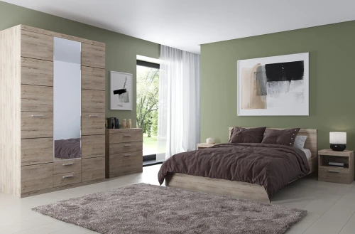 Кровать 140, OSKAR , цвет дуб Санремо