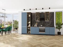 Кухонный гарнитур Фьюжн-08 Silky Blue Graphite