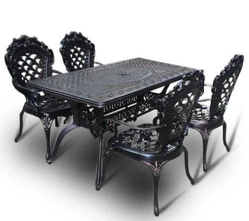 Обеденная мебель из литого алюминия стол Вулкан-2 146х80+ 4 кресел ФИНЛЯНДИЯ-4 «FINLAND-4»