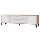 Тумба под телевизор Парус-10, Дуб крафт золотой, Карбон фарфор