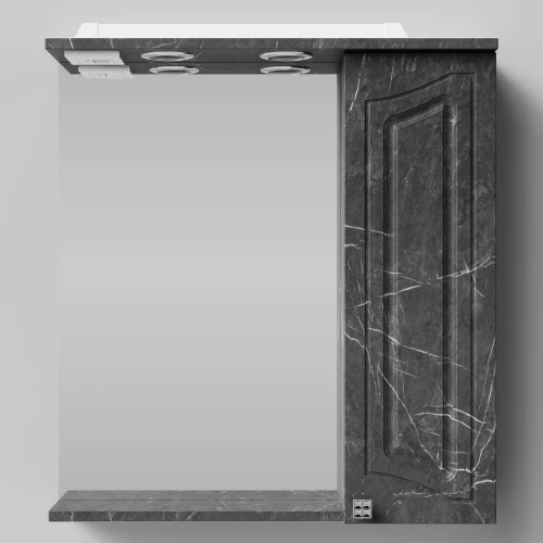 Зеркало Адам 65, Мрамор Графит софт тач ПВХ 4044-3, правая