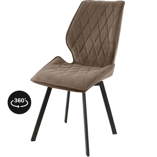 Стул «Амаретто», велюр Бренди латте, каркас вращения черный