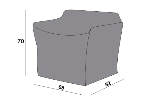 Защитный чехол на кресло Касабланка 88×82×70, цвет серый