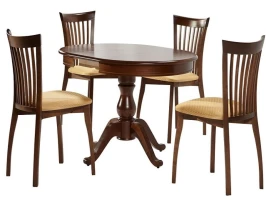 Обеденная группа (Стол Фабрицио-1 и 4 стула Тулон), орех темный
