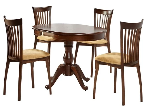 Обеденная группа (Стол Фабрицио-1 и 4 стула Тулон), орех темный