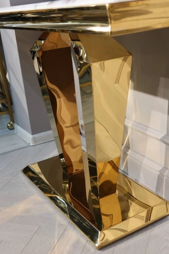 Стол-консоль Адамант IST-804,120х40х78 см, небесный белый/золотой