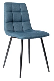 DC809 Стул мягкий, СИНИЙ ткань, каркас металл черный СТАРЫЙ