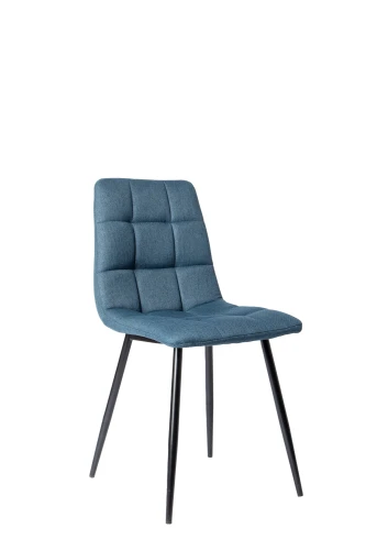 DC809 Стул мягкий, СИНИЙ ткань, каркас металл черный СТАРЫЙ