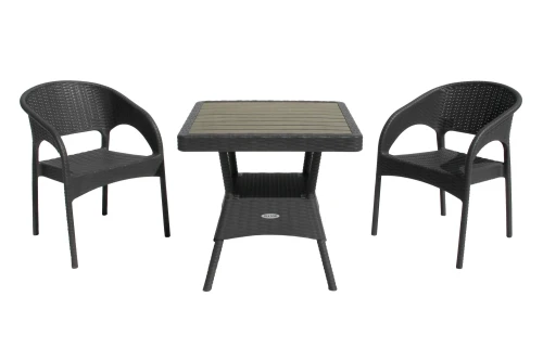 Набор мебели Ola Dom  арт.ЭП 442301+ ЭП 442349 антрацит,  (2стула+стол 76x76см) (антрацит)