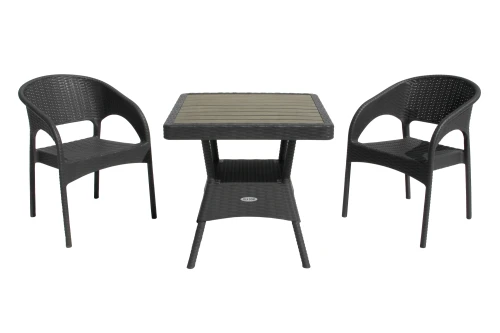Набор мебели Ola Dom  арт.ЭП 442301+ ЭП 442349 антрацит,  (2стула+стол 76x76см) (антрацит)