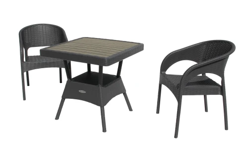 Набор мебели Ola Dom  арт.ЭП 442301+ ЭП 442349 антрацит,  (2стула+стол 76x76см) (антрацит)