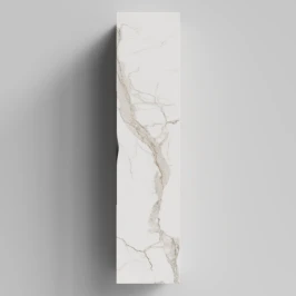 Пенал Марко 35 подвесной, дверь, ручки Черные, Мрамор Белый натур милк ПВХ 2537, правый