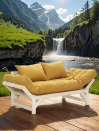 Диван Бинго ткань savana plus yellow, каркас лак