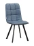 C919/DC809 Стул мягкий, ГОЛУБОЙ#99-56 экокожа, каркас металл черный КВАДРАТ